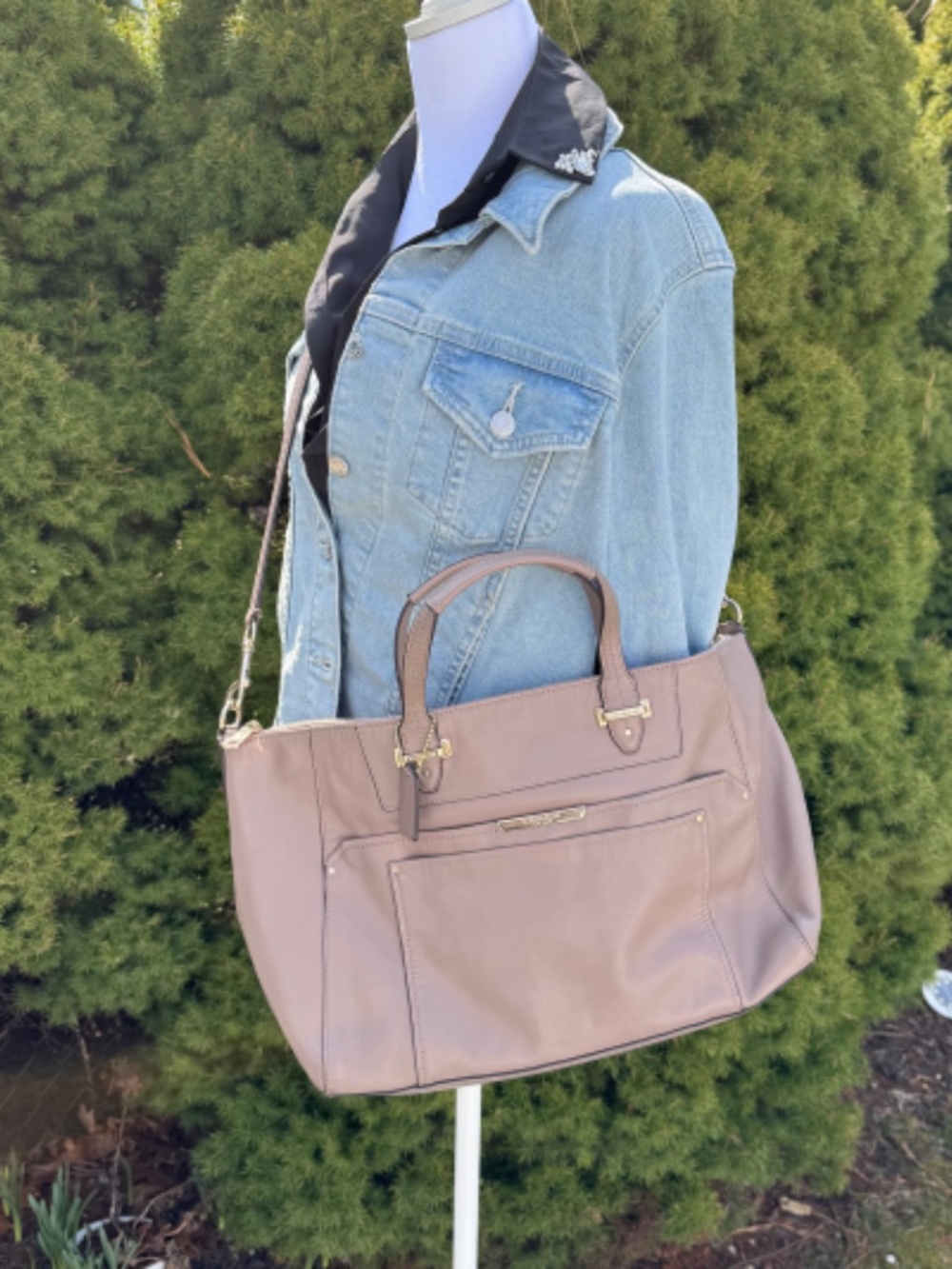 Coach Taylor Elise Satchel in Buttery Soft Taupe Leather
